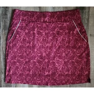 Dunning Audrey Knit Skort Womens Small Plum Abstract Print Golf Tennis D2F22R293